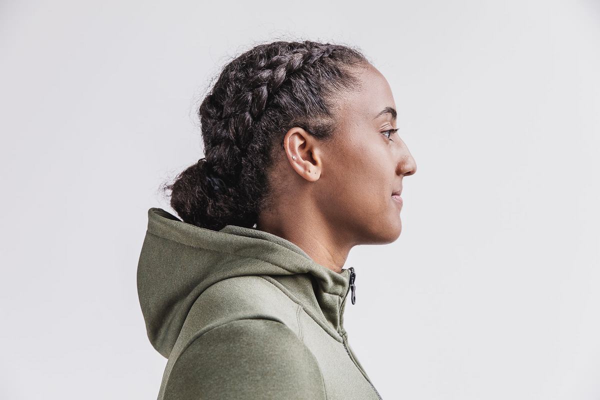 Nobull Performance Zip-up Women's Hoodie Green | Australia (KE8132)